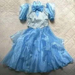 水色ドレス リボン付き 衣装 アイドル風 コスチューム フリル