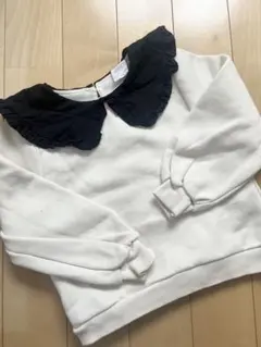 【122cm】ZARA Kids フリル襟付きスウェット 裏起毛