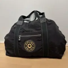 美品✨キプリング ボストンバッグ ナイロン ネイビー Lサイズ ロゴ