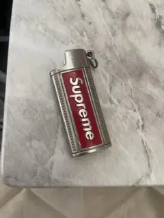 Supreme ライターキーホルダー レッド シルバー