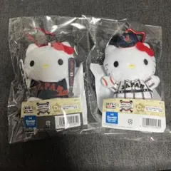 2個セット タイトーくじ 侍ジャパン サンリオ カラビナ付きマスコット キティ