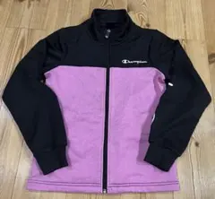 Champion ジップアップジャケット 黒/ピンク