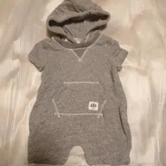 GAP フード付きロンパース 6-12ヶ月 グレー