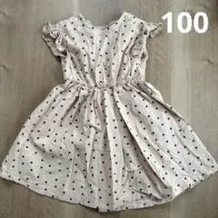 【アプレレクール】ドット柄ワンピース フレンチスリーブ 半袖