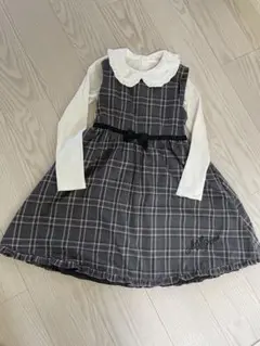 美品　メゾピアノ　長袖ブラウス&ジャンスカセットアップ130〜140