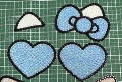 デコうちわパーツ うちわデコ パーツ 猫耳 ハート 水色 青