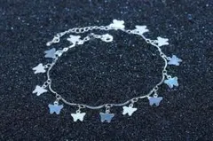 蝶々チャーム付き　アンクレット シルバー925 レディース アクセサリー
