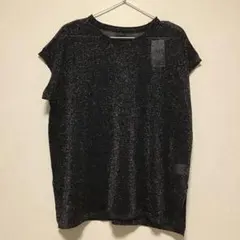 美品　ラメ入りニットチュニック ブラック　as know as 新品タグ付きのサムネイル
