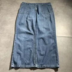 古着 00s トミーヒルフィガー 極太 ワイド デニム パンツ ブルー ベイカーのサムネイル