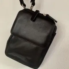 RONSON ブラックレザー ショルダーバッグ