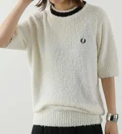 FRED PERRY フレッドペリー サマーニット ロゴ刺繍 エクリュ