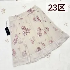 新品タグ付き 23区 花柄 プリーツ スカート 48 大きいサイズ 5L ピンクのサムネイル