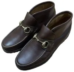 グッチ ハイカット ローファー ブーツ ホースビット スエード サイズ8.5 GUCCI 「GUCCI」 ホースビット ハイカットローファー 35 ブラウン