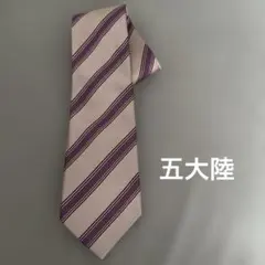 五大陸 ネクタイ　ゴールドストライプ柄