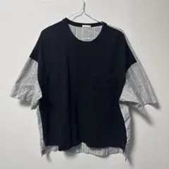 カジュアルTシャツ 黒とグレーのストライプ