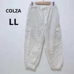 コルザ アイボリー カーゴパンツ ウエストゴム シンプル 無地 ナチュラル