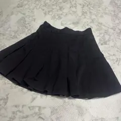 スピンズ　黒 プリーツミニスカート ゴムウエスト　M