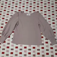 USED　Lace Ladies　レディース　長袖ブラウス　ピンクベージュ　 S