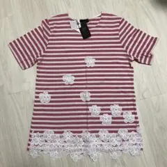 RUPURU ピンクストライプ Tシャツ M-L