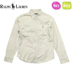 90s RALPH LAUREN ベージュ オックスフォード BD長袖シャツ