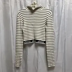 秋めく⭐︎ ストライプ タートルネック セーター　L ボーダー