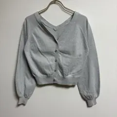 ✨ アンドクチュール【38】・訳あり✨ カーディガン ラメ入り Vネック グレーのサムネイル