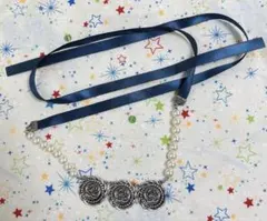 axes femme チョーカー ネックレス バラ グリーン パールビーズ