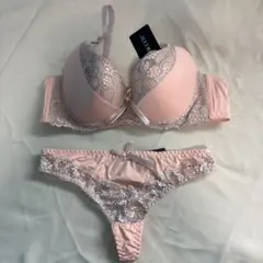 GIGOTTO ランジェリー ブラショーツセット ピンク グレー XL
