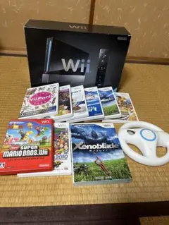 Nintendo Wii 本体 ゲームソフト セット ブラック