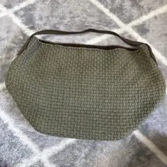 オリーブグリーン 編み込みトートバッグ