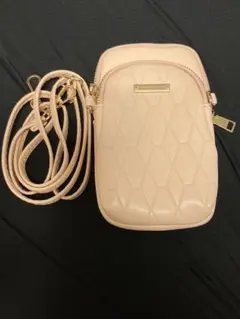 スマホショルダーバッグ ピンク キルティング