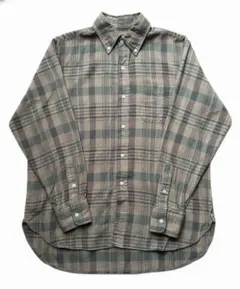 BEAMS+ビームスプラス インディアンマドラスBD ボタンダウンシャツブラウン