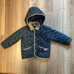 ミキハウス/ホットビスケッツ　キッズ コート 緑と青のチェック柄
