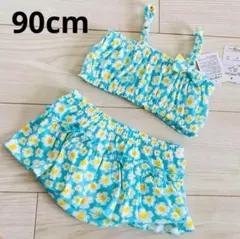 ベビー 水着 90cm 西松屋 女の子 花柄 ブルー セパレート ビキニ