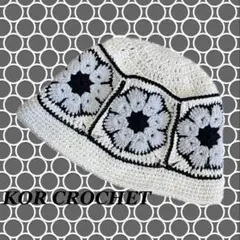 147*グラニースクエア クロシェハット クラッシャーハット サマーハット