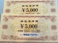 早稲田アカデミー 株主優待券 10,000円分