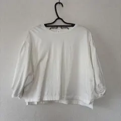ユナイテッドアローズ ホワイト 五分袖 Tシャツ バルーンスリーブ