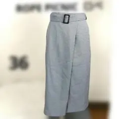 ロペピクニック　<S> スカート 黒白チェック ベルトゴムウエスト◆2-1