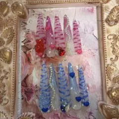 子供用ネイルチップ ロングタイプ ゼブラ柄