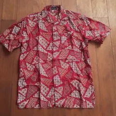 【新品未使用】QUNJOYO☆ バティックシャツ　 Lサイズ　 赤