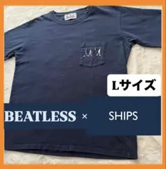 【ビートルズ】SHIPS Tシャツ 半袖 アビーロード BEATLESS L 紺のサムネイル