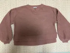 COHINA 袖ケーブルローゲージニット モカオレンジ