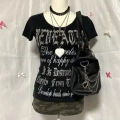 グランジ y2k 平成ギャル パンク 姉系 マクブリング ラメロゴtシャツのサムネイル