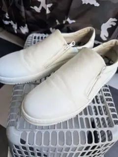 値下げ‼️Stefano Rossi 革製ホワイトスリッポン