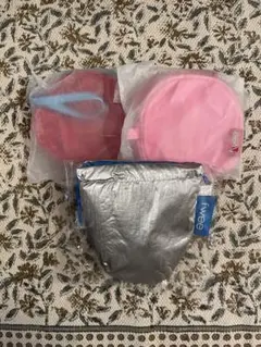 【SET】fwee シルバー／ジェリーポーチ（レッド、ピンク） 3点セット