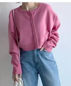 W closet ショート丈カーディガン