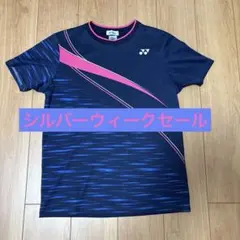 美品YONEX ゲームシャツ ブラック×ビビッドピンク ゼブラライク