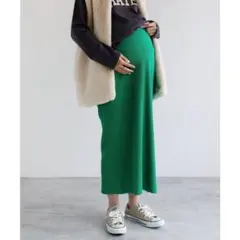 andme アンドミー スカート セルフカット リブタイトスカート　マタニティ