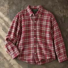 POLO ラルフローレン タータンチェック シャツ 長袖 赤 緑 ポニー刺繍