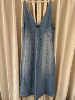 ZARA Vネックデニムキャミワンピース